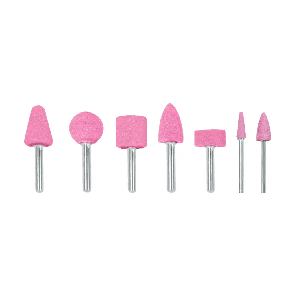 Juego de 5 piedras montadas zanco 1/4" y 1/8",uso general, Truper
