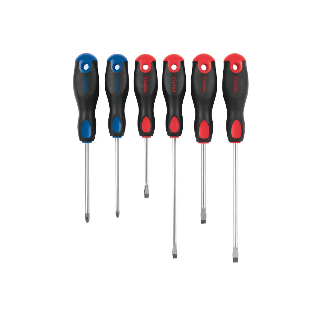 [20220] Juego de 6 desarmadores mango Comfort Grip, Pretul