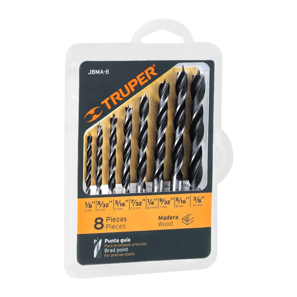 Juego de 8 brocas para madera, Truper