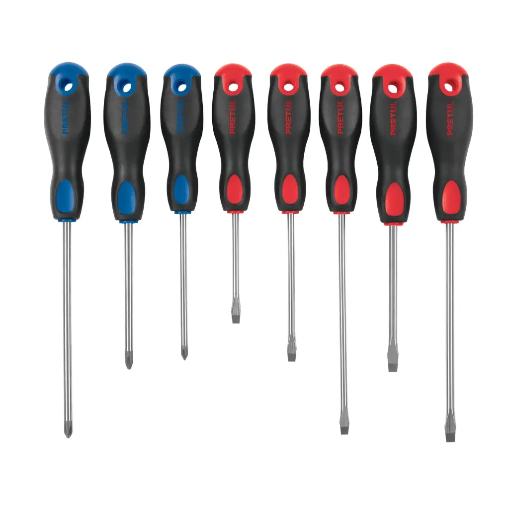[20219] Juego de 8 desarmadores mango Comfort Grip, Pretul