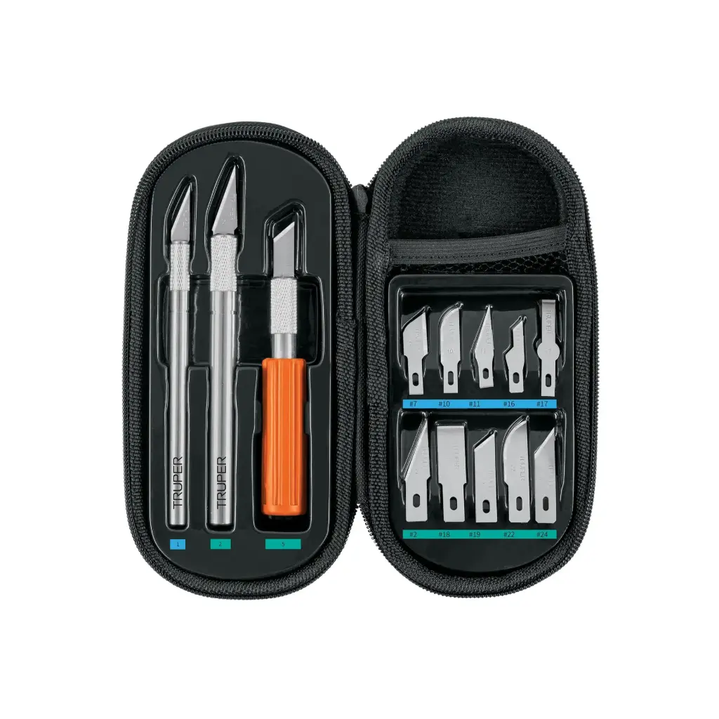 Juego de exactos Hobby con estuche 11 piezas, Truper