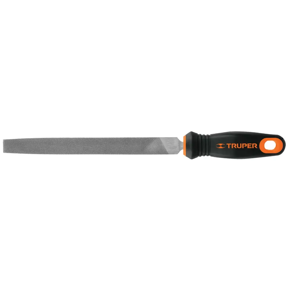 Lima con mango comfort grip, bastarda 8", Truper