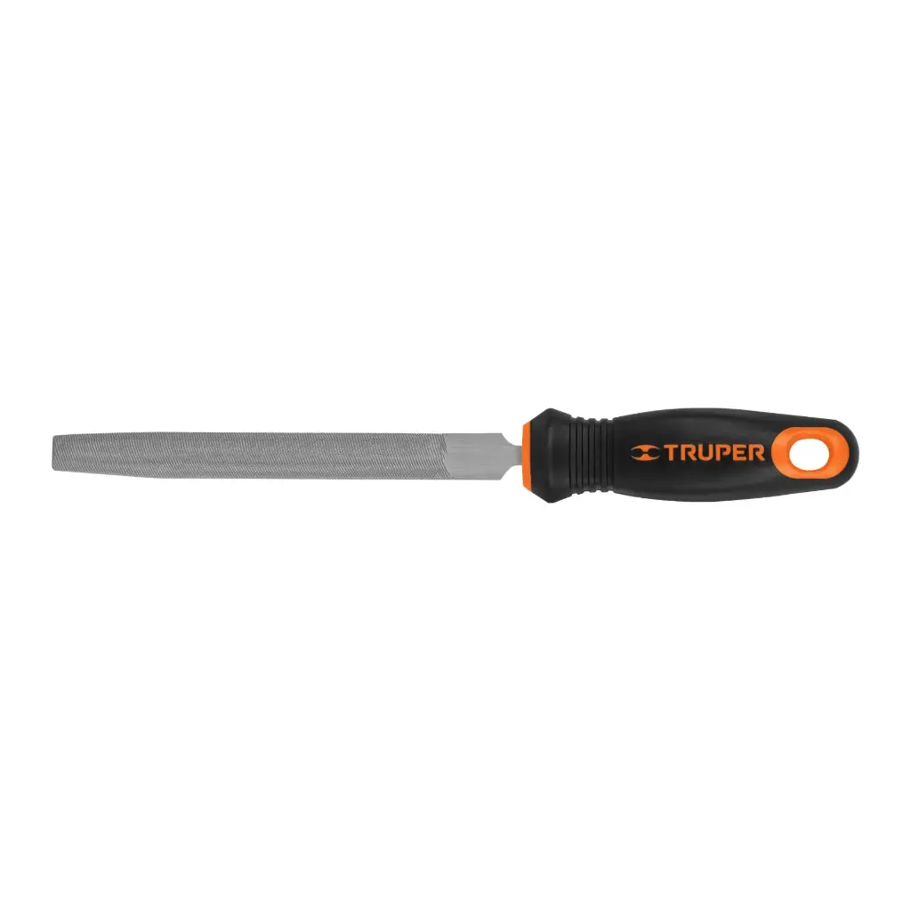 Lima con mango comfort grip, media caña bastarda 6", Truper