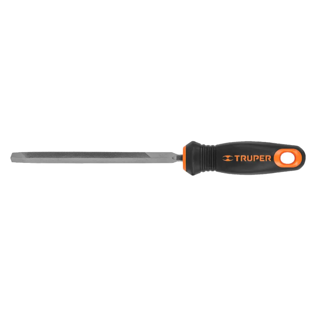Lima con mango comfort grip, triangulo pesado 6", Truper