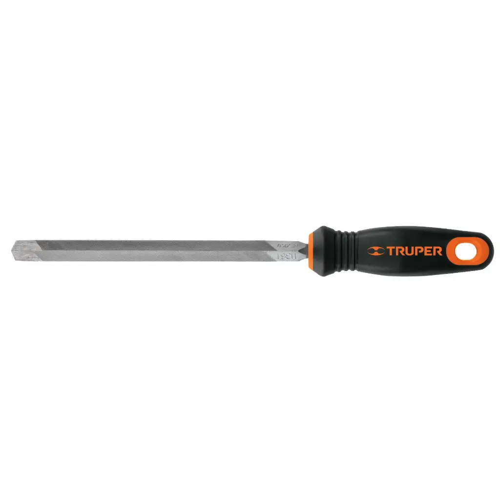 Lima con mango comfort grip, triangulo pesado 8", Truper