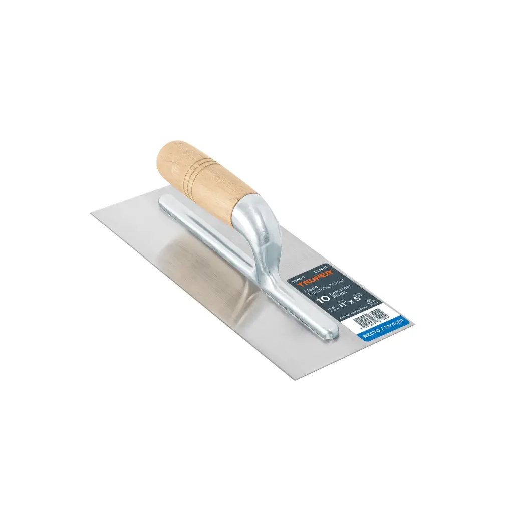 [15400] Plancha de empastar lisa 11", 10 remaches, mango de madera, Truper