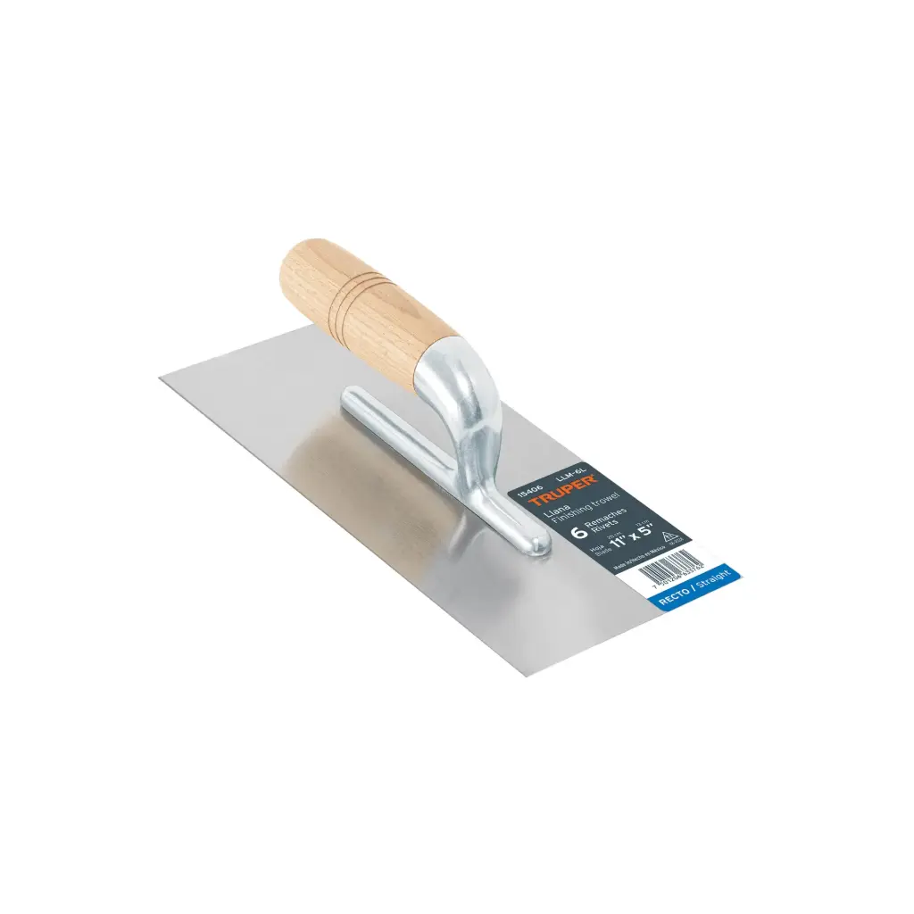 [15406] Plancha de empastar lisa 11", 6 remaches, mango de madera, Truper