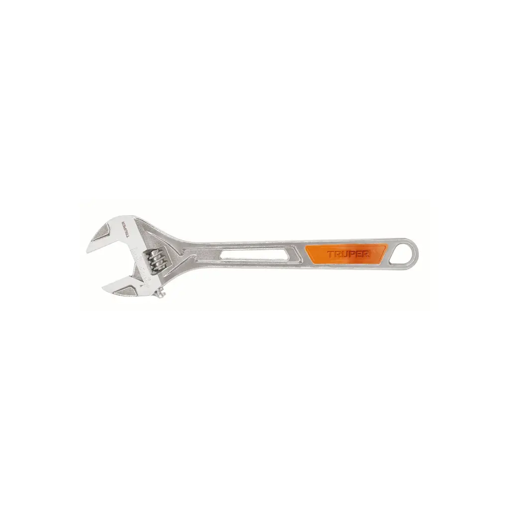 Llave ajustable (perico) 15" cromada mango de PVC, Truper