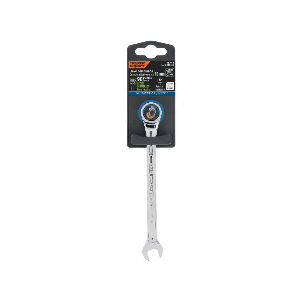 [15743] Llave mixta con ratchet 10 mm x 154 mm largo, Truper Expert