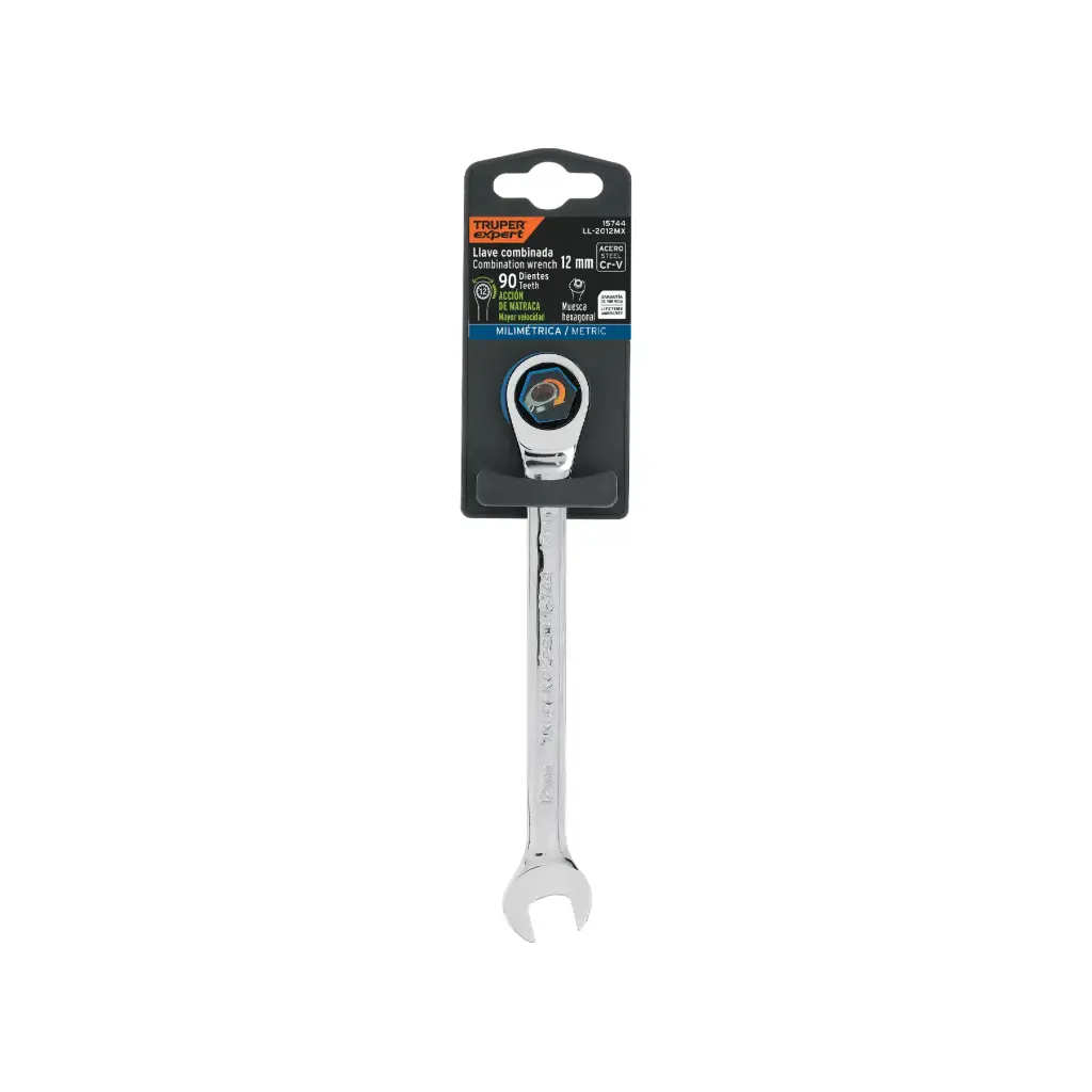 [15744] Llave mixta con ratchet 12 mm x 166 mm largo, Expert