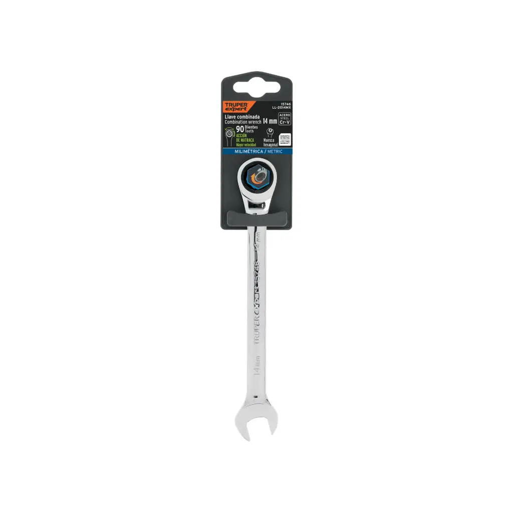 [15746] Llave mixta con ratchet 14 mm x 186 mm largo, Expert