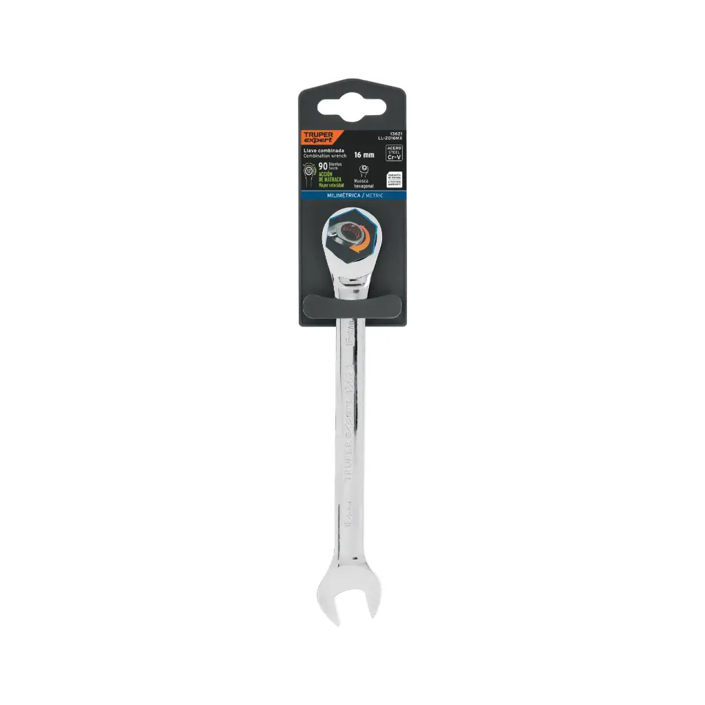 [13621] Llave mixta con ratchet 16 mm x 202 mm largo, Expert