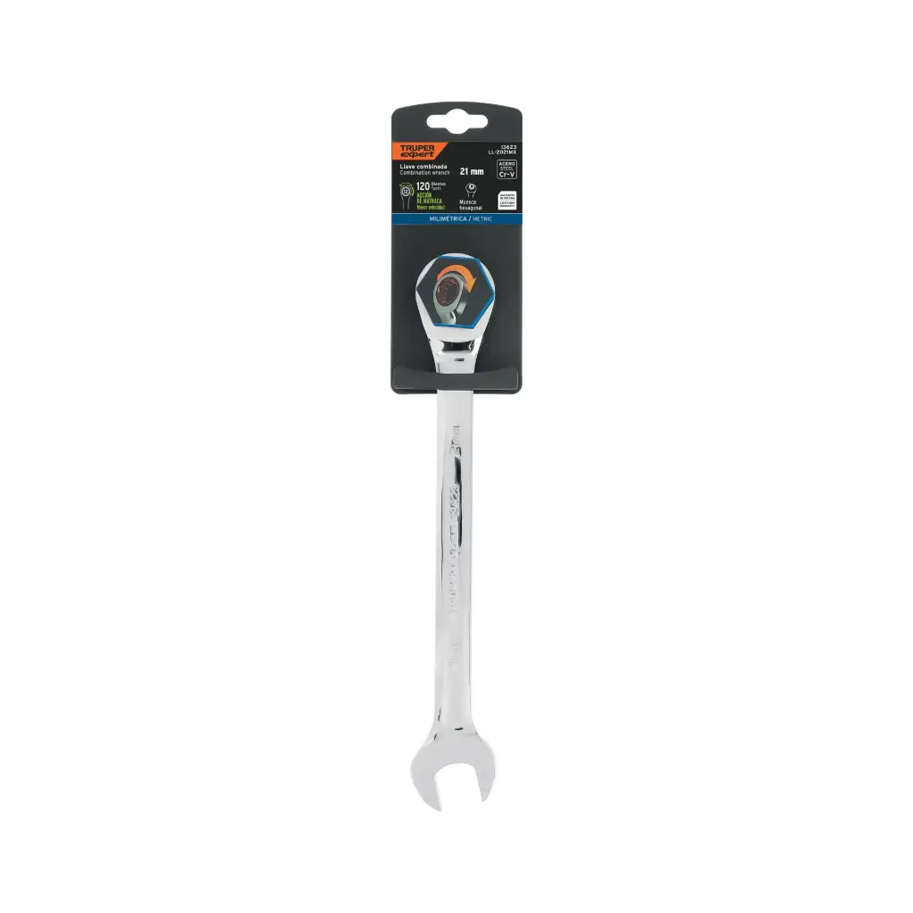 [13623] Llave mixta con ratchet 21 mm x 278 mm largo, Expert