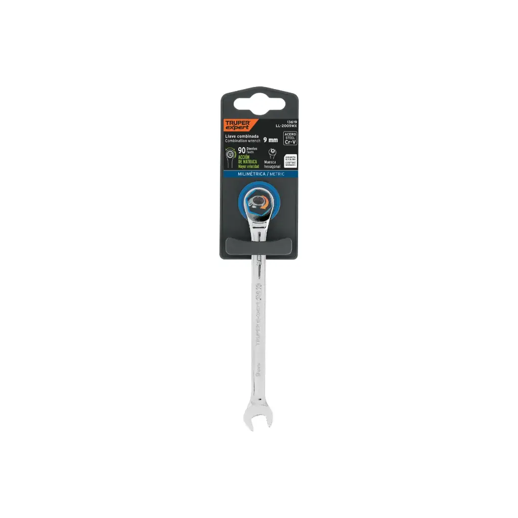 [13619] Llave mixta con ratchet 9 mm x 146 mm largo, Expert