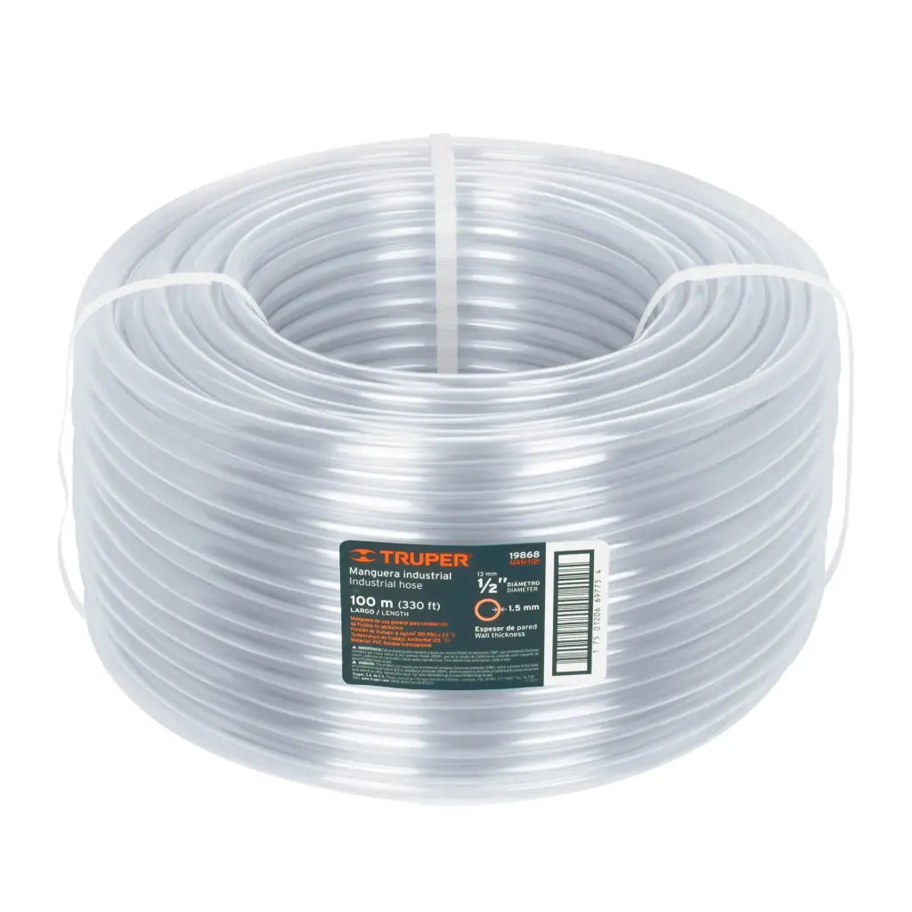 Manguera industrial rollo de 100m , diametro 1/2", Truper