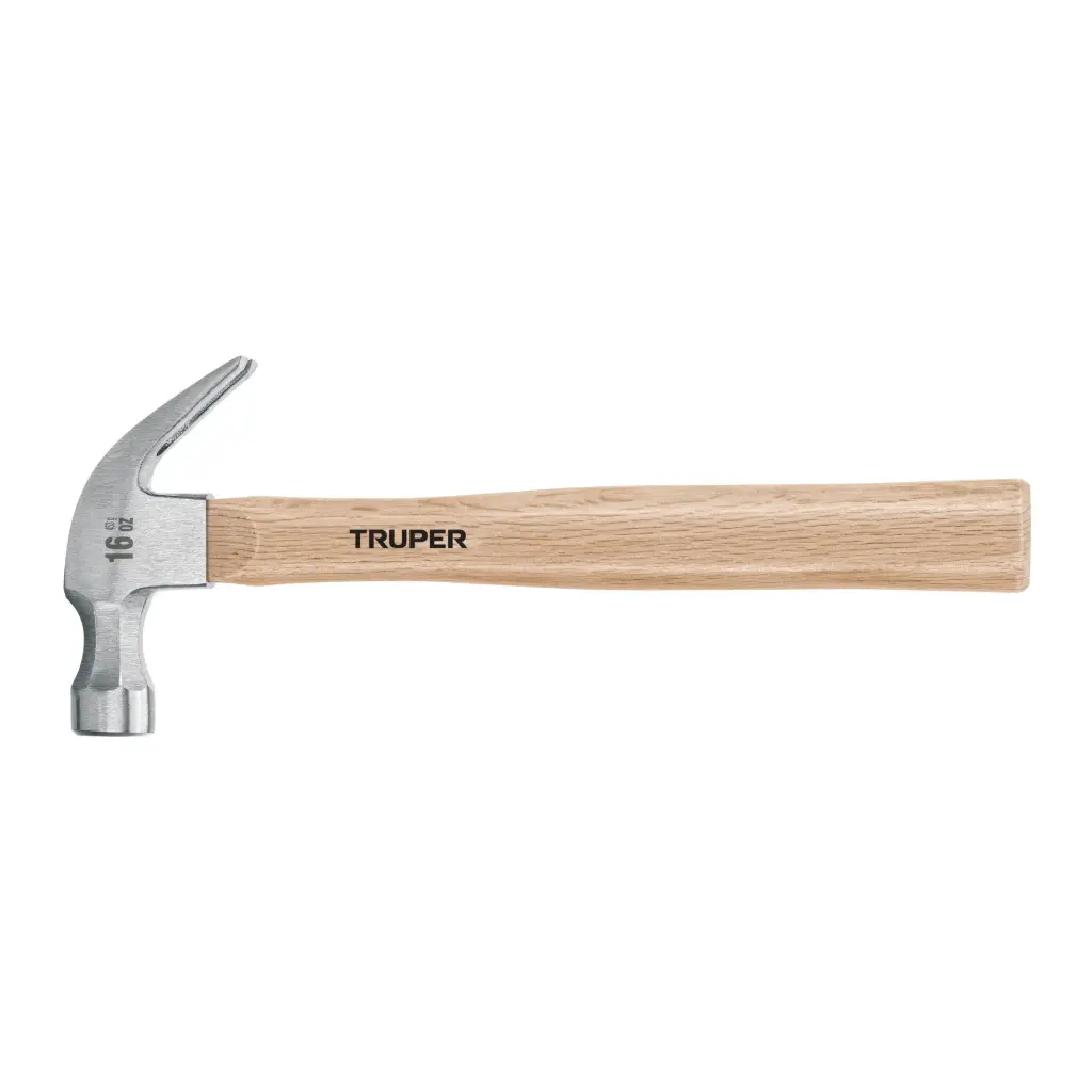 [16752] Martillo pulido 16 oz uña curva, mango madera, Truper