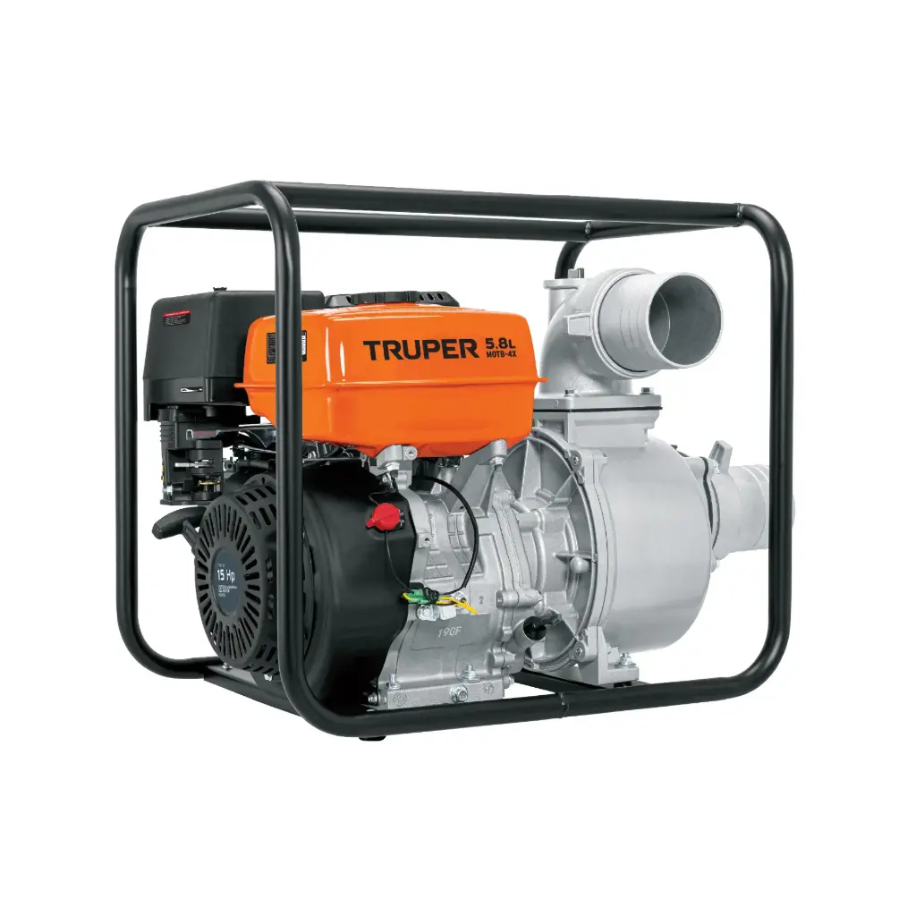 Motobomba autocebante 4" x 4" a gasolina 15 HP, Truper