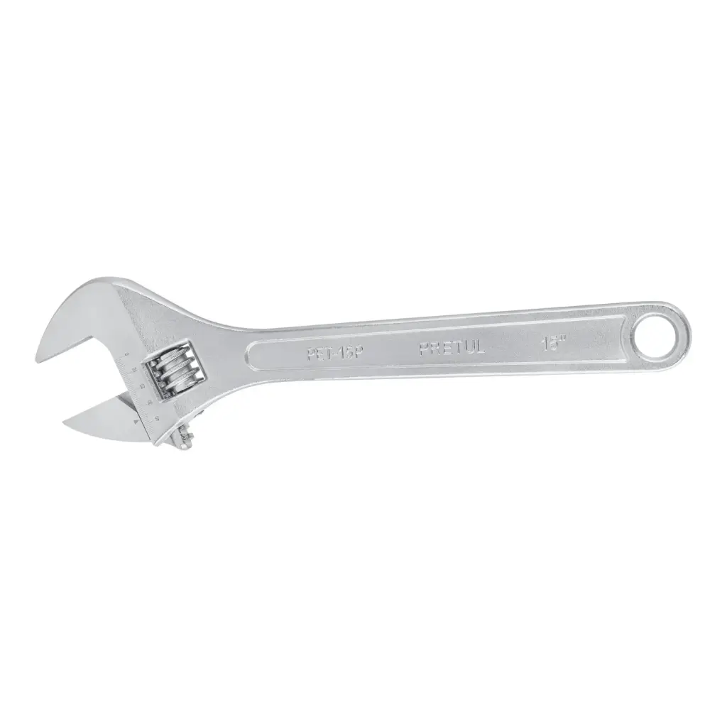 PET-15P Llave ajustable (perico), cromado 15" Pretul