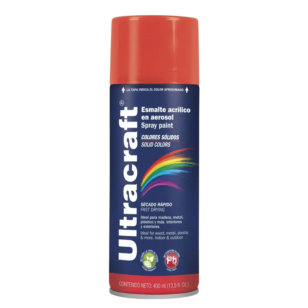 Pintura color rojo brillante en spray (Ultracraft), Truper