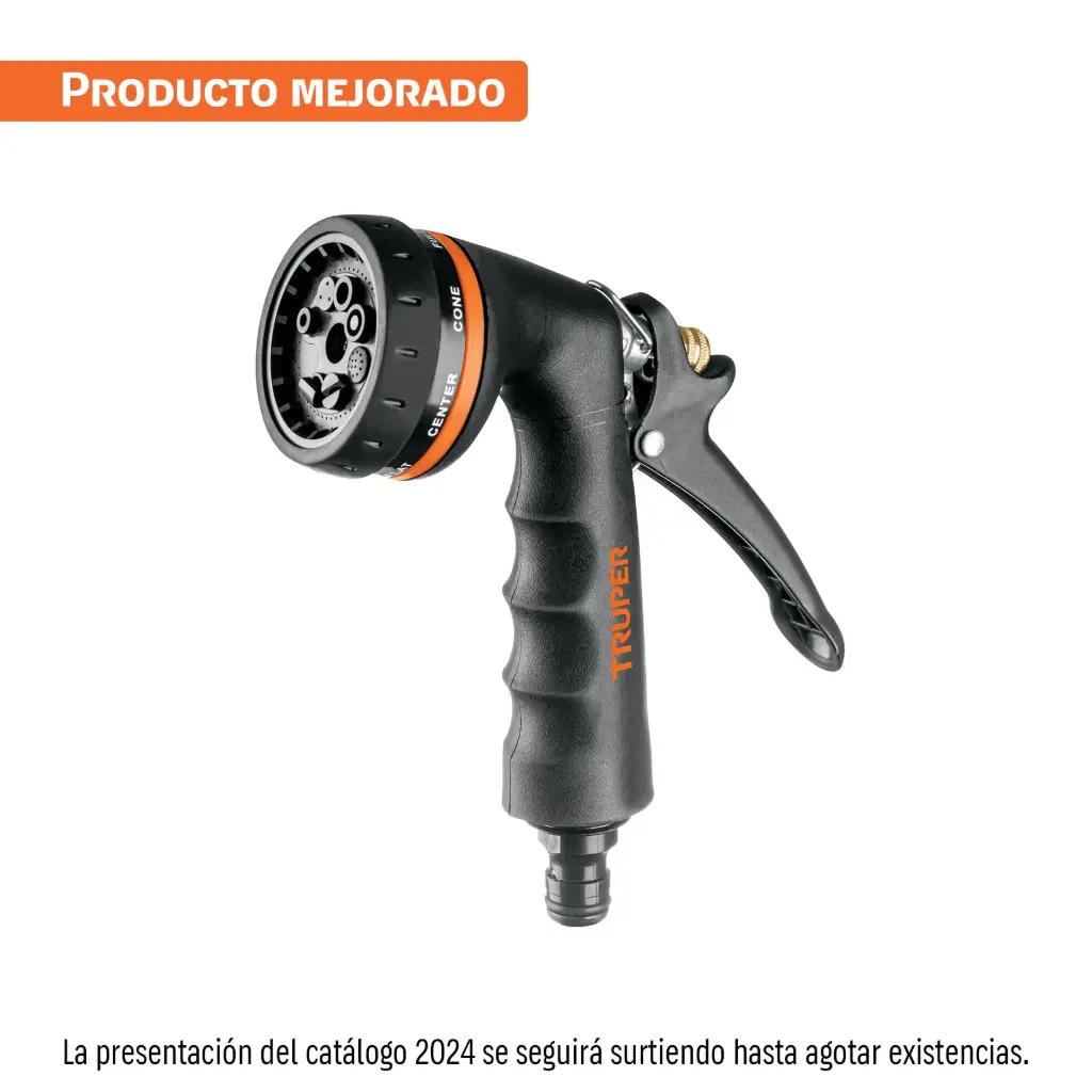 Pistola metalica con recubrimiento de 8 funciones, Truper