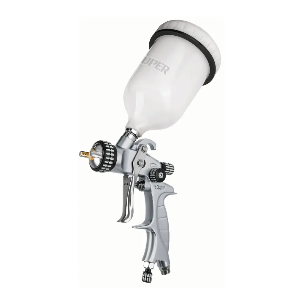 Pistola p/pintar gravedad HVLP, vaso plastico, 1.4 mm, Truper Expert