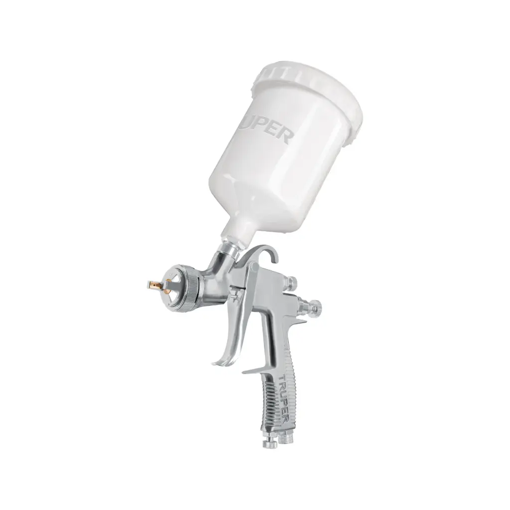 Pistola p/pintar, gravedad LVLP,vaso plástico,boquilla 2.0mm, Truper