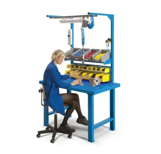 [FBIA528S1 04] PUESTO DE TRABAJO CON ACC.  AZUL | 300x800x850, Storage Compat
