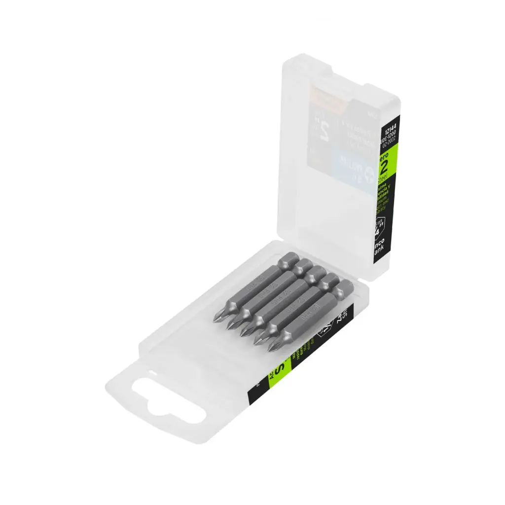 [12144] Estuche con 5 puntas de cruz PH0 largo 2", Truper Expert