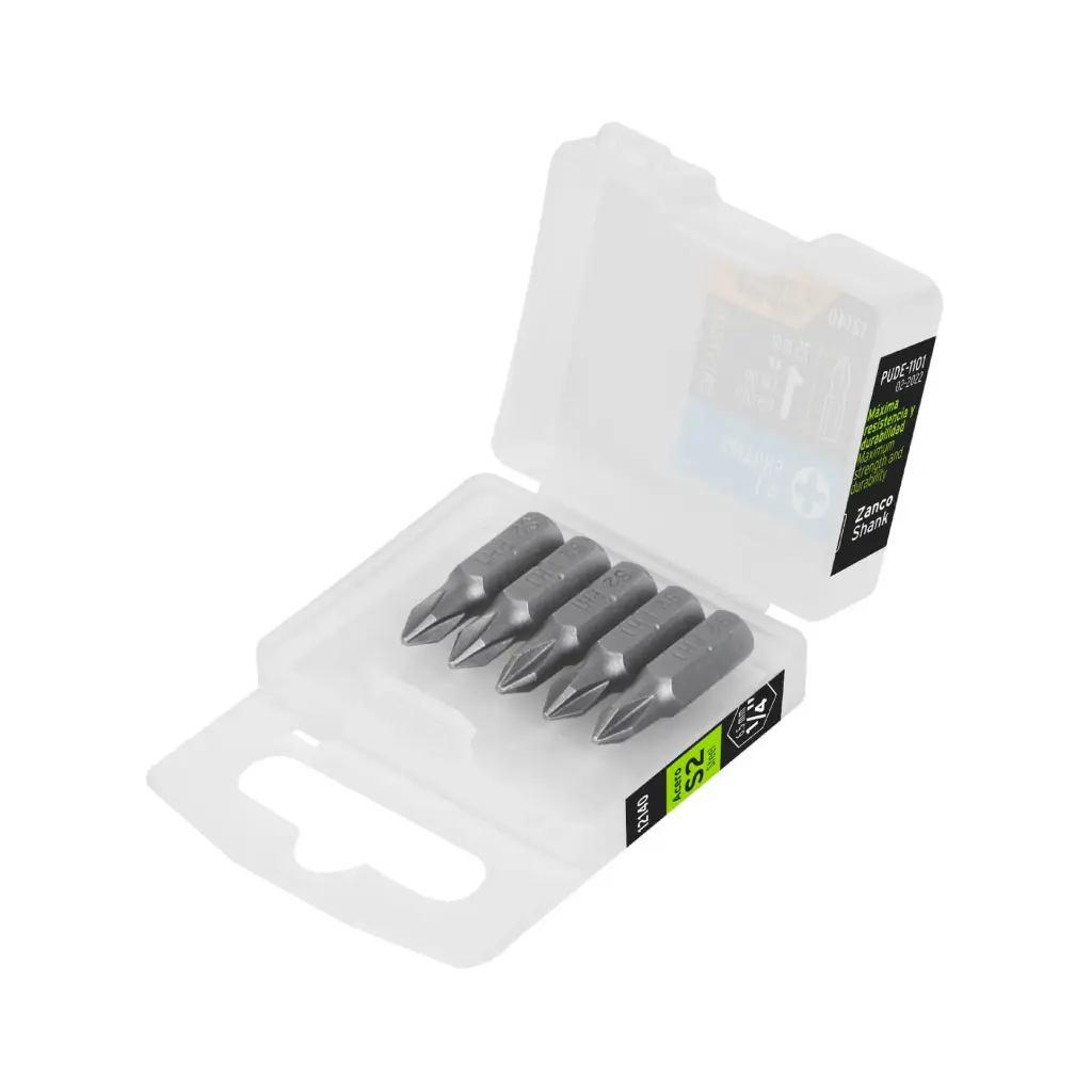 [12140] Estuche con 5 puntas de cruz PH1 largo 1", Truper Expert