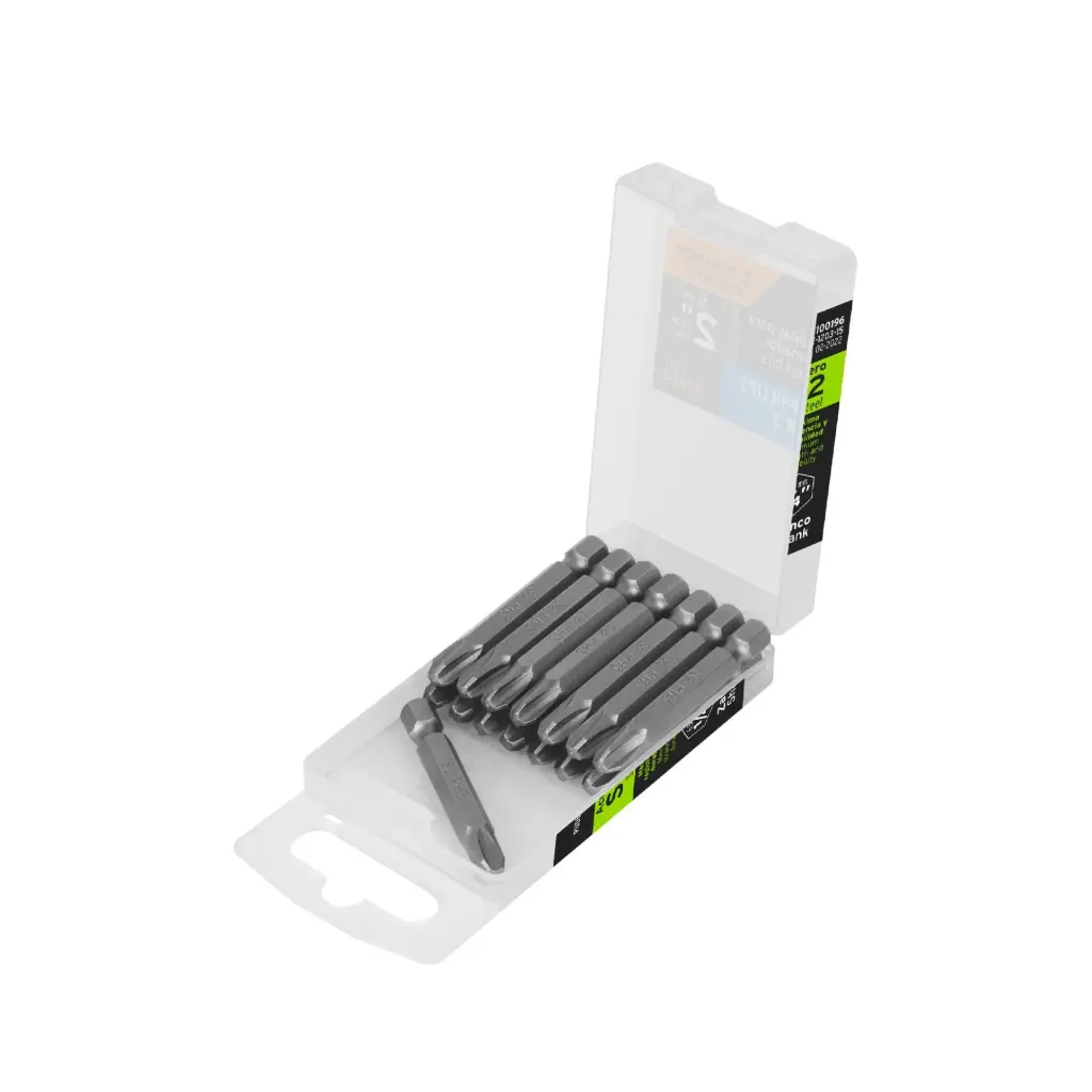 [100196] Estuche con 15 puntas de cruz PH3 largo 2", Truper Expert