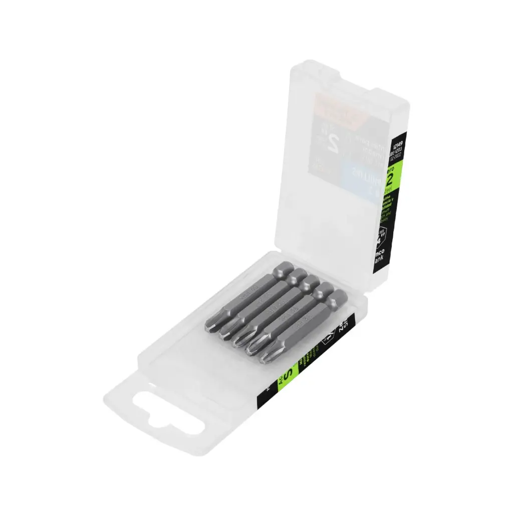 Estuche con 5 puntas de cruz PH3 largo 2", Truper Expert