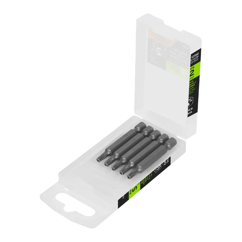 [12360] Estuche con 5 puntas torx T20 con seguro largo 2", Expert