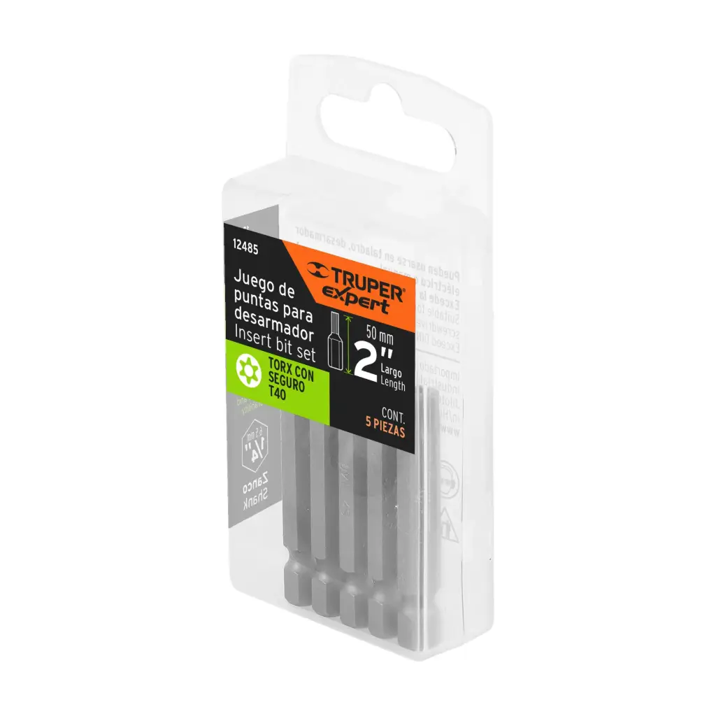 [12485] Estuche con 5 puntas torx T40 con seguro largo 2", Expert