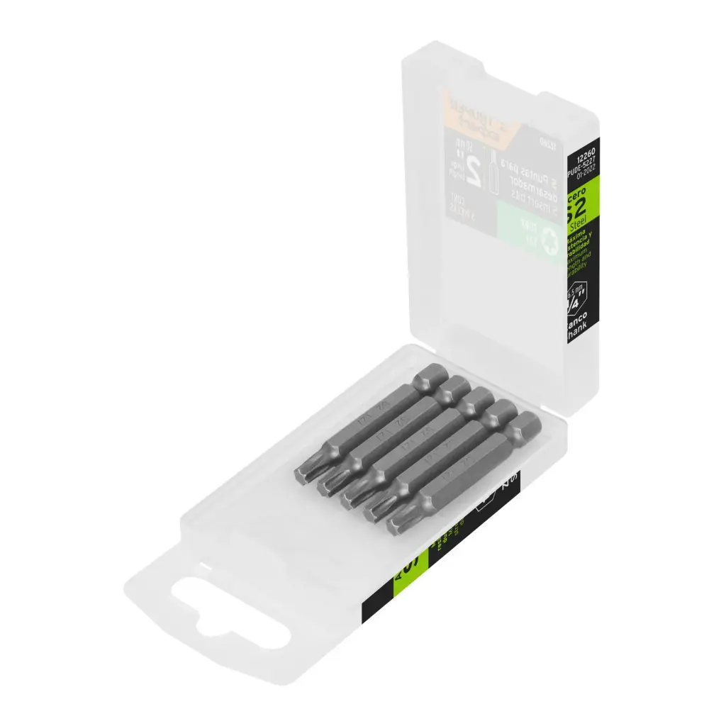 [12260] Estuche con 5 puntas torx T27 largo 2", Truper Expert