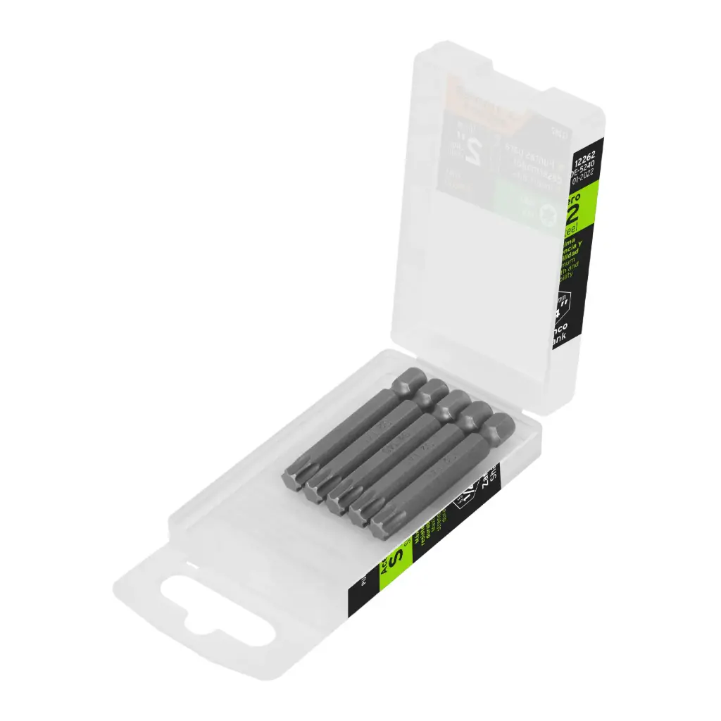 [12262] Estuche con 5 puntas torx T40 largo 2", Truper Expert