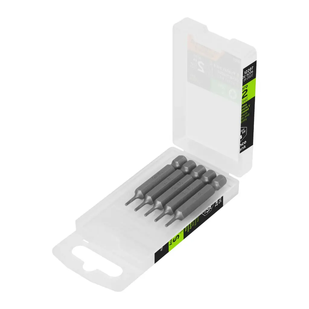 [12207] Estuche con 5 puntas torx T6 largo 2", Truper Expert