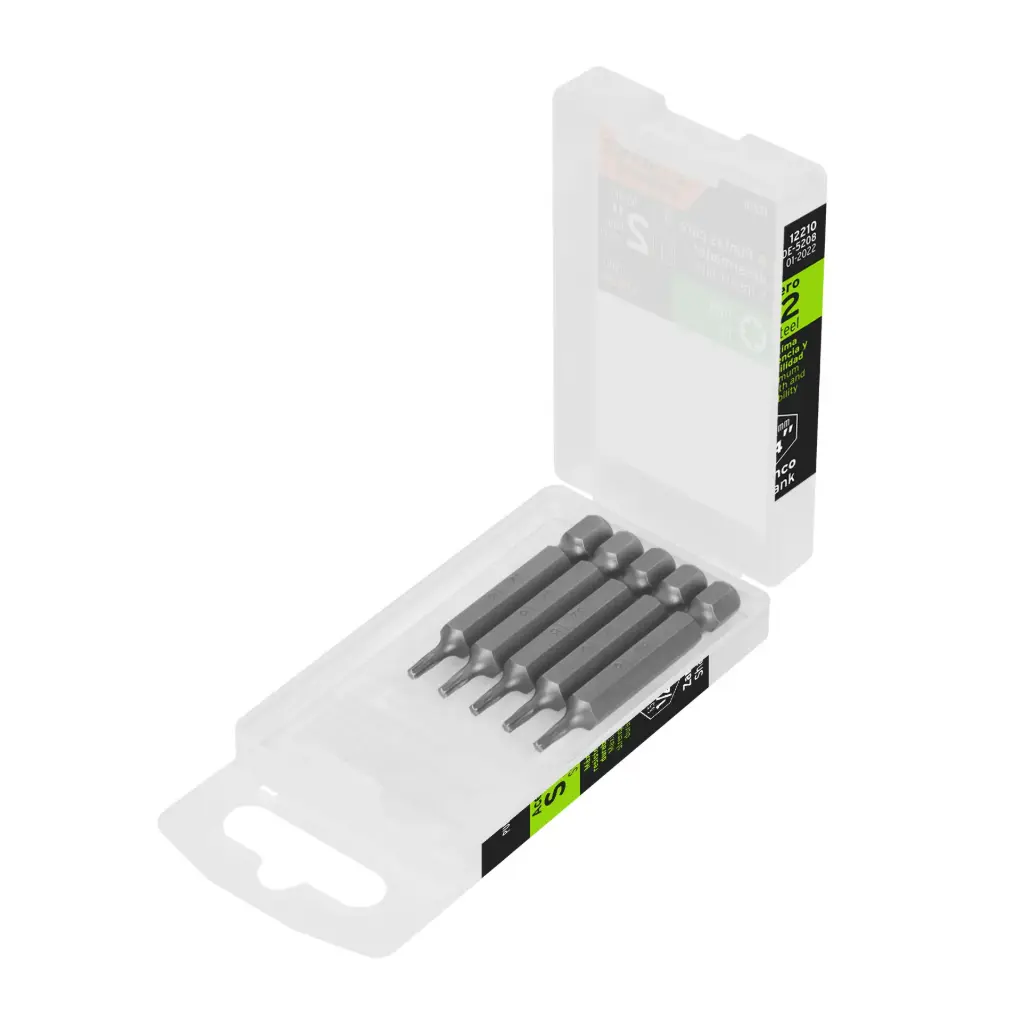 Estuche con 5 puntas torx T8 largo 2", Truper Expert