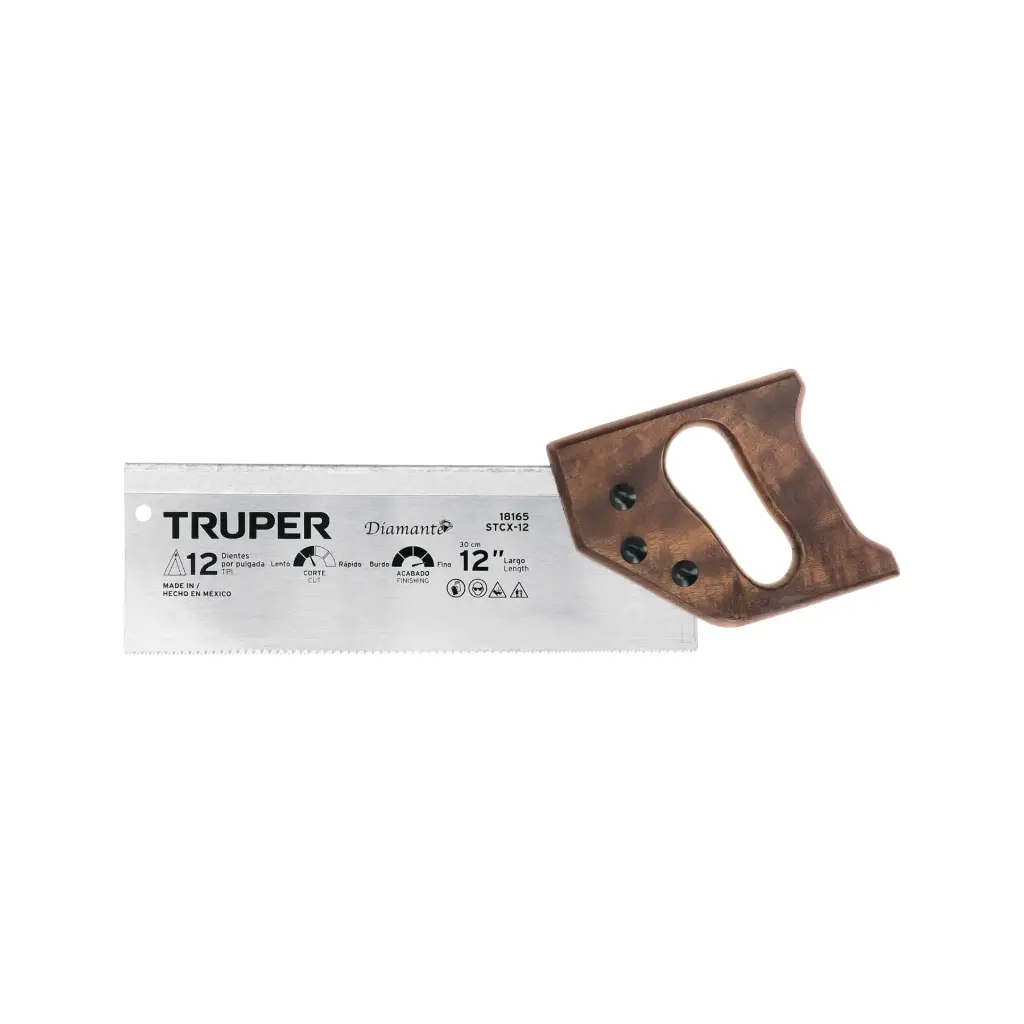 [18165] Serrucho de costilla 12" Diamante, 9 DPP, Truper