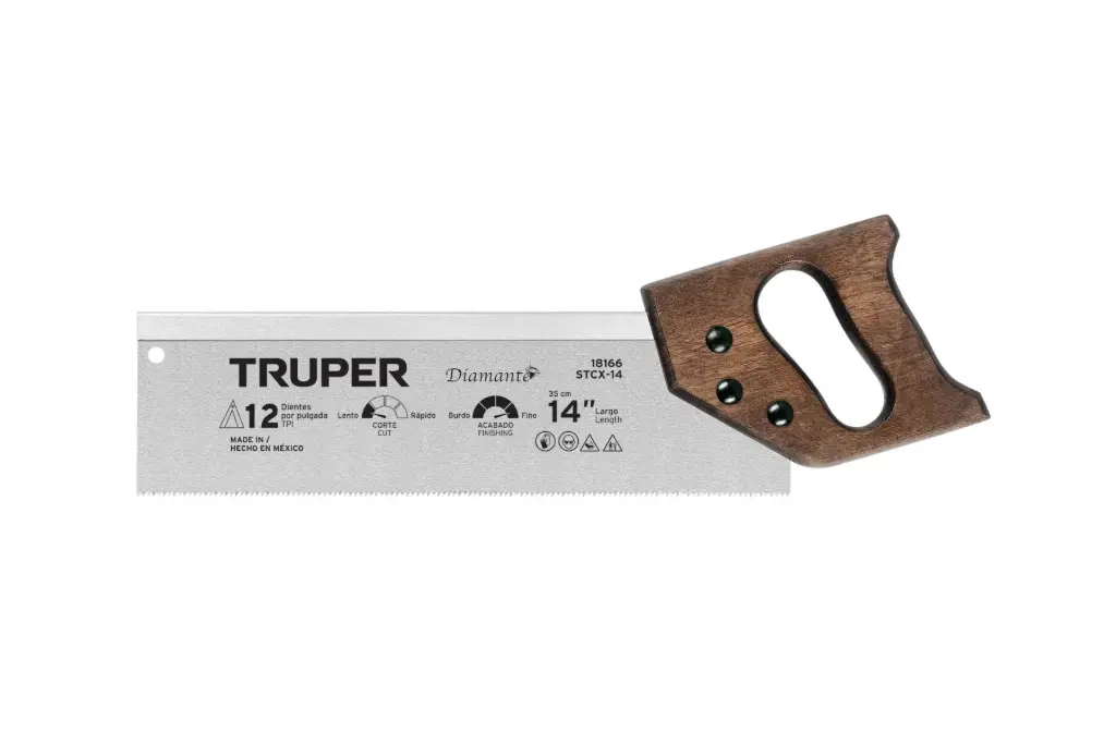 [18166] Serrucho de costilla 14" Diamante, 9 DPP, Truper