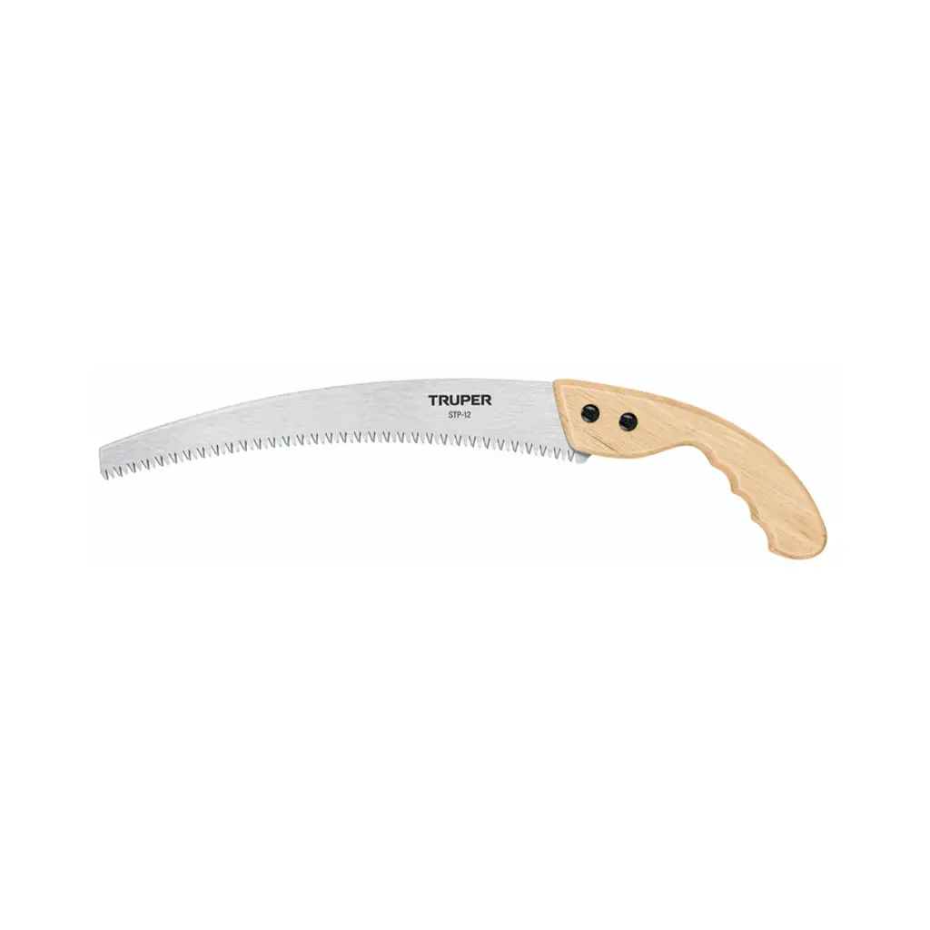 Serrucho de poda 12" hoja curva 6 DPP, mango madera, Truper