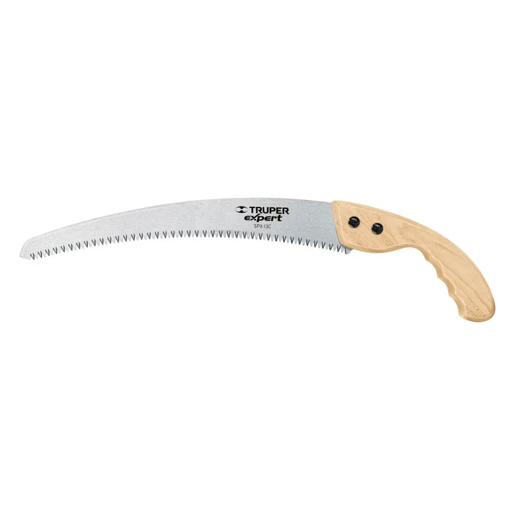 [100121] Serrucho de poda 13",hoja curva,7 DPP, mango madera, Truper Expert