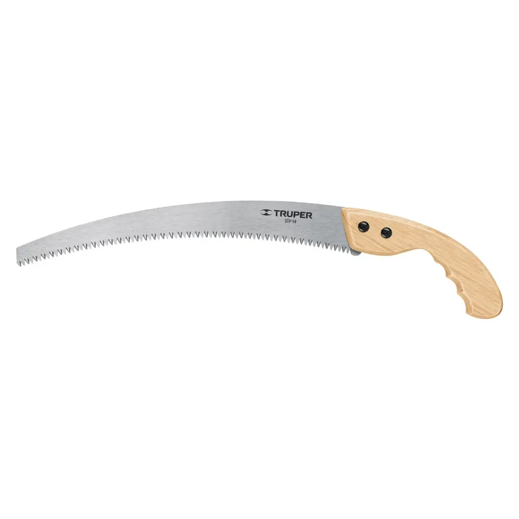 [18172] Serrucho de poda 14" hoja curva 6 DPP, mango madera, Truper