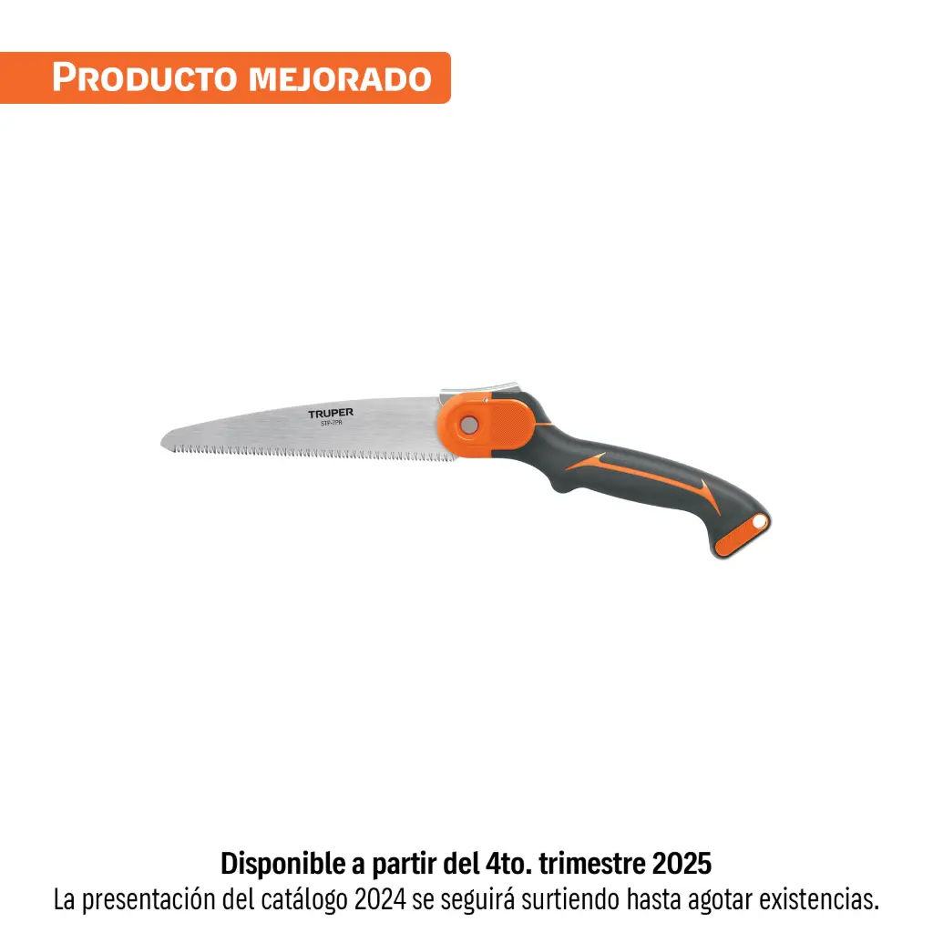 [100197] Serrucho plegable 7" hoja recta 11 DPP mango plástico, Truper