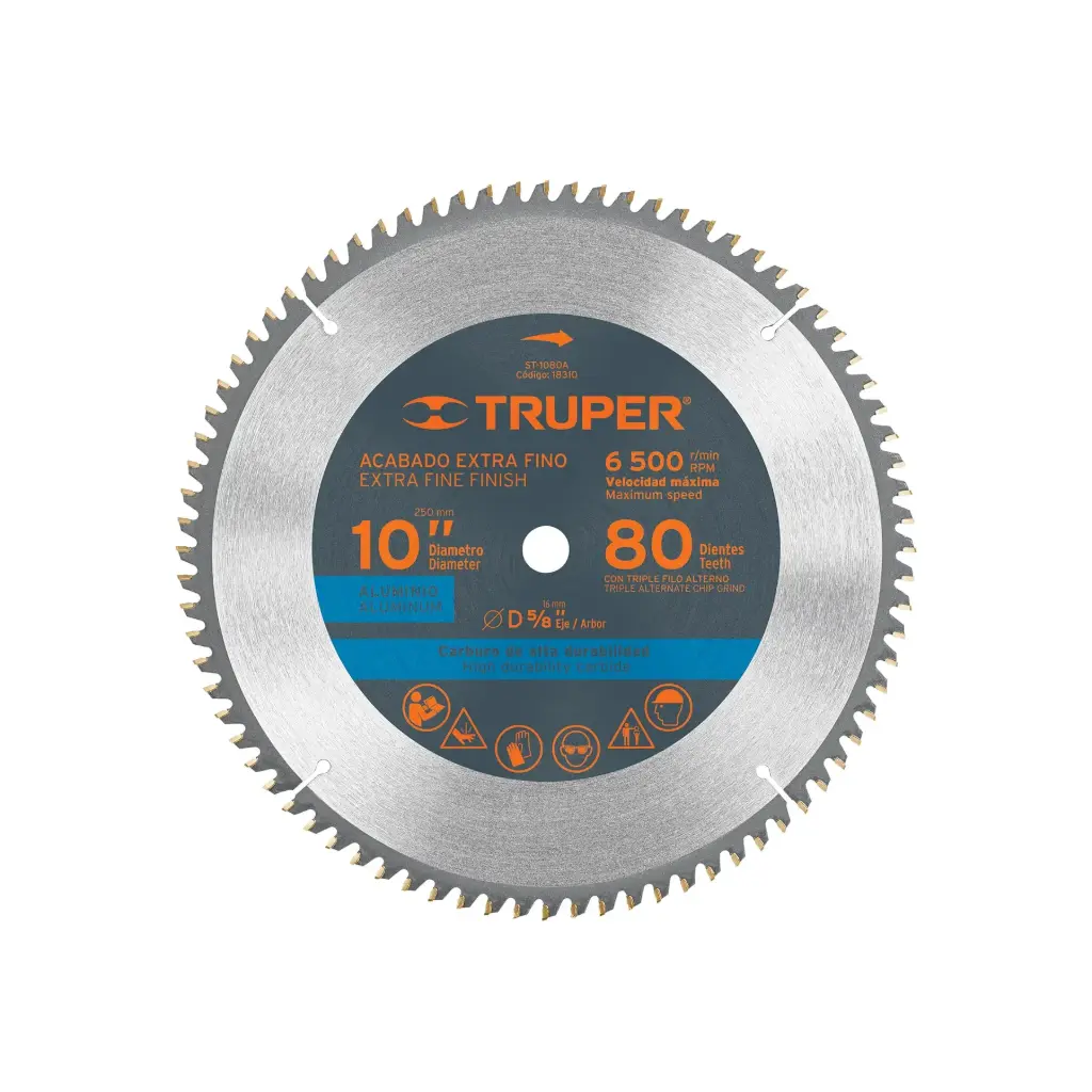 [18310] Sierra circular 10" para aluminio, 80 dientes centro 5/8"