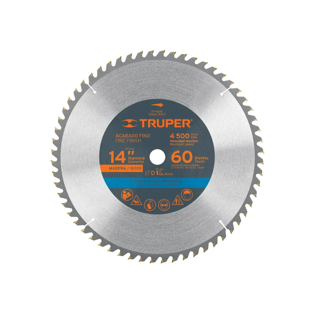 [18323] Sierra circular 14" para madera, 60 dientes centro 1", Truper