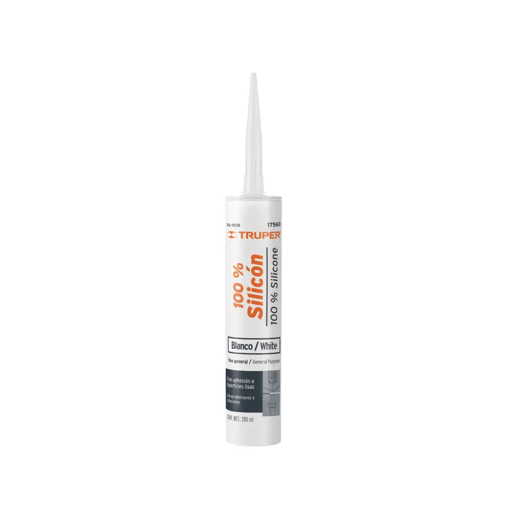 [17560] Silicona al 100% blanca de 280 ml, Truper