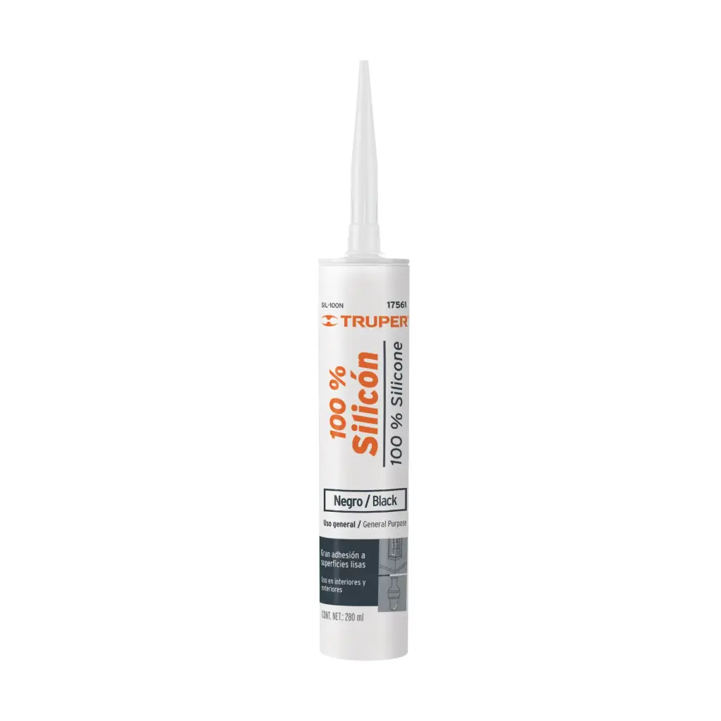 [17561] Silicona al 100% negra de 280 ml, Truper