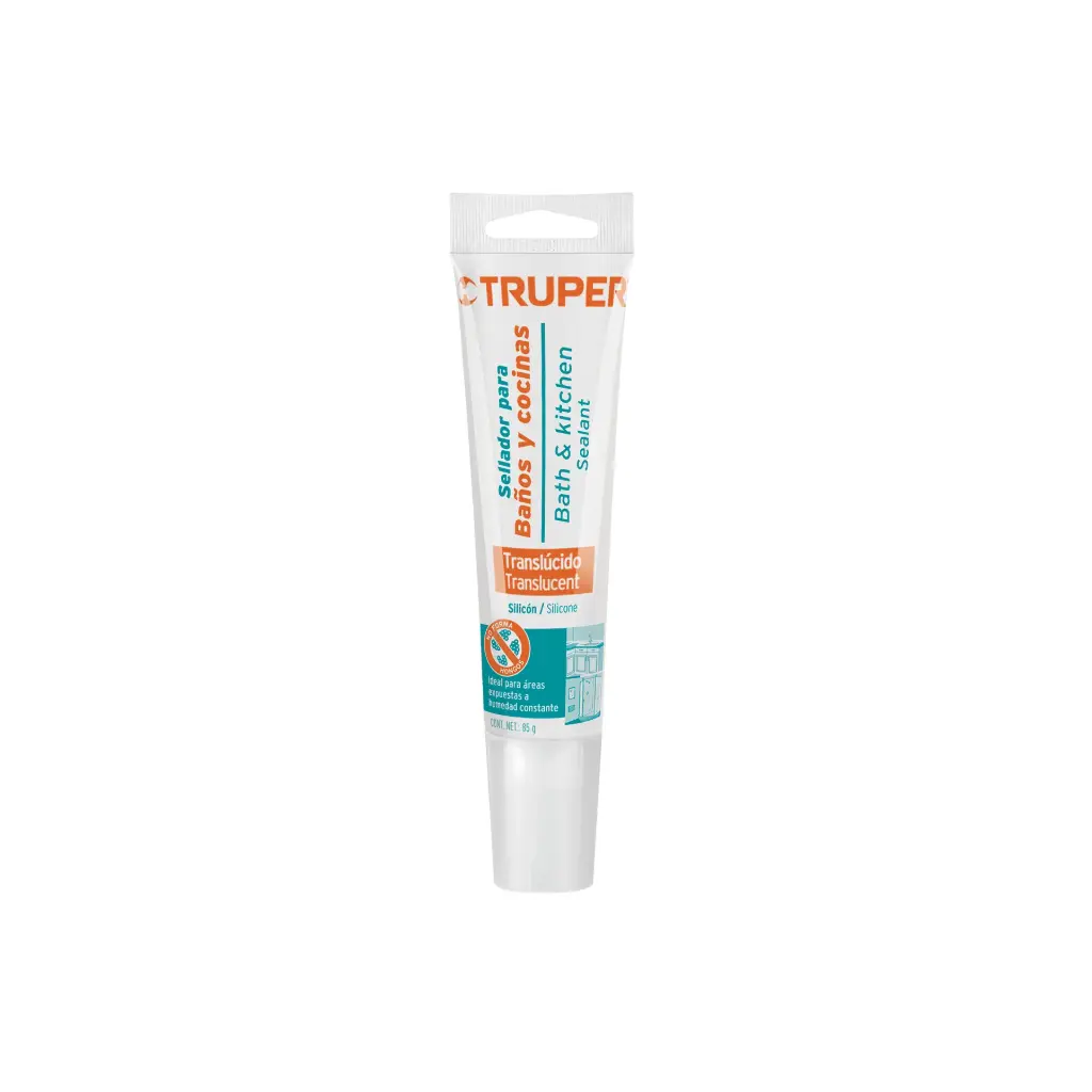 [18567] Silicona translúcida para baños y cocinas, 85 g, Truper