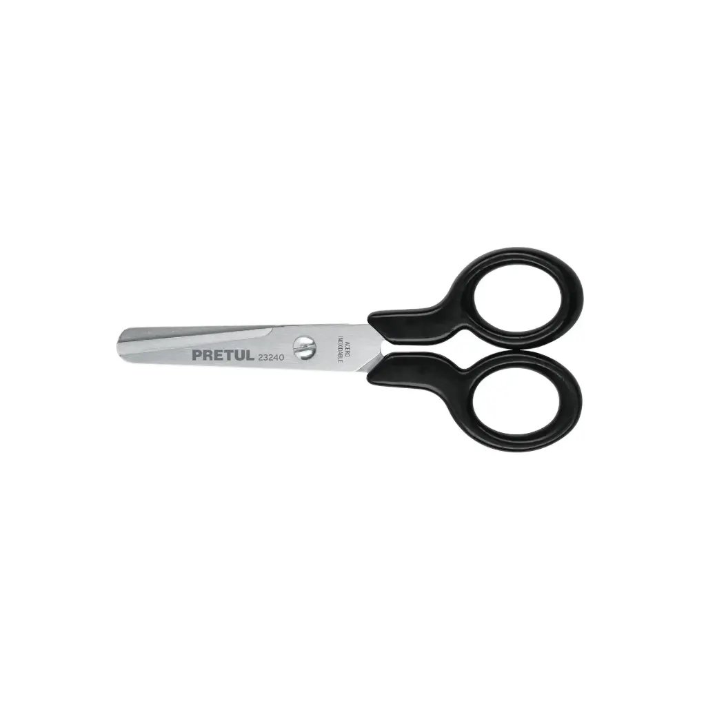 [23240] Tijera 4-1/2" de acero inoxidable punta roma escolar, Pretul