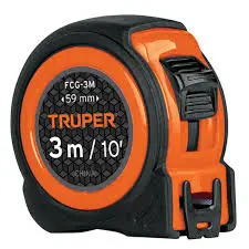 [12771] Wincha compacta contra impactos 3 m cinta 16 mm, Truper
